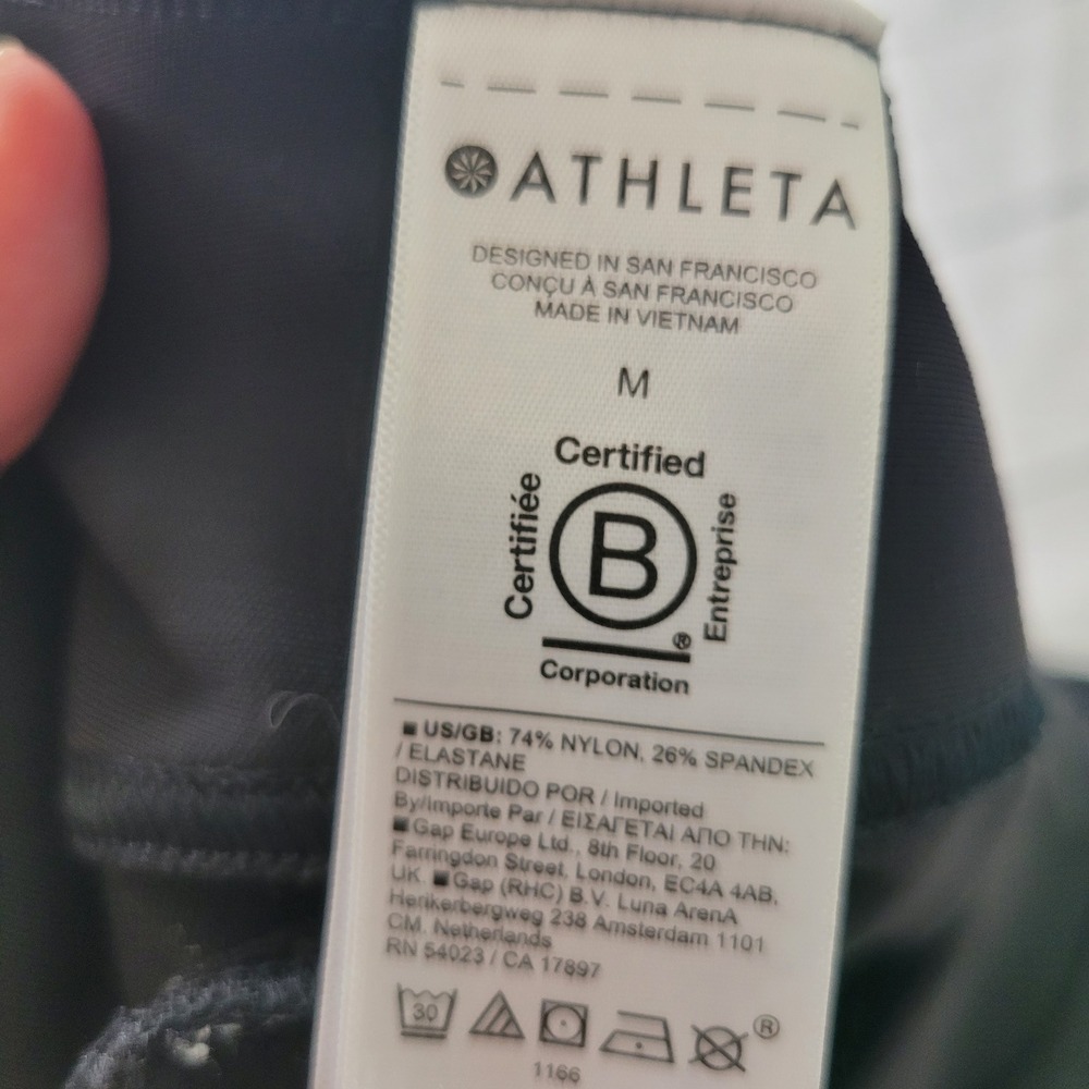 Athleta Size M Black Zip‎ Ankle Athletic Leggings Pants Delancey Tight - Picture 6 of 8